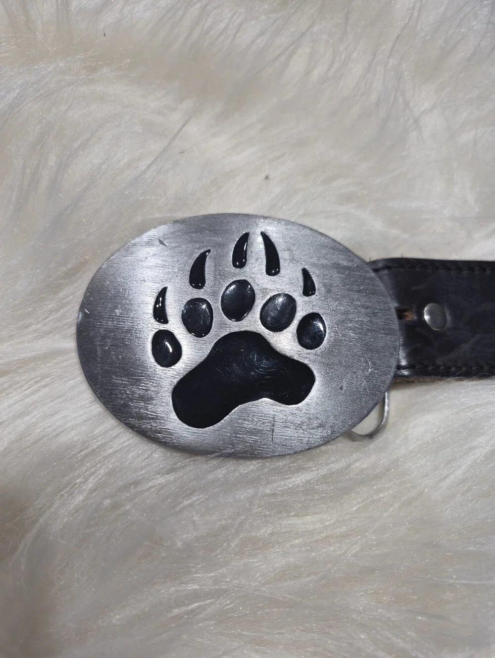 Siskiyou Vtg Pewter Belt Buckle with Genuine Cowhide Turqoise Belt 32